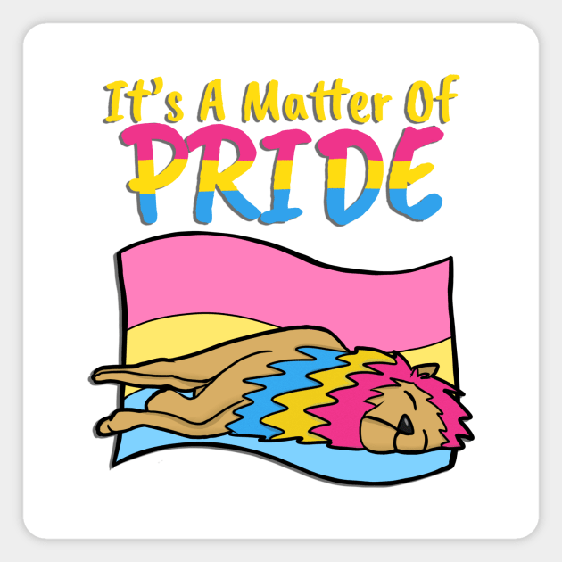 Pansexual Pride Lion- With Text Magnet by marzipanpond